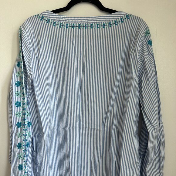 Vineyard Vines Striped Long Sleeve Tunic with Embroidery Size XXL - Picture 2 of 4